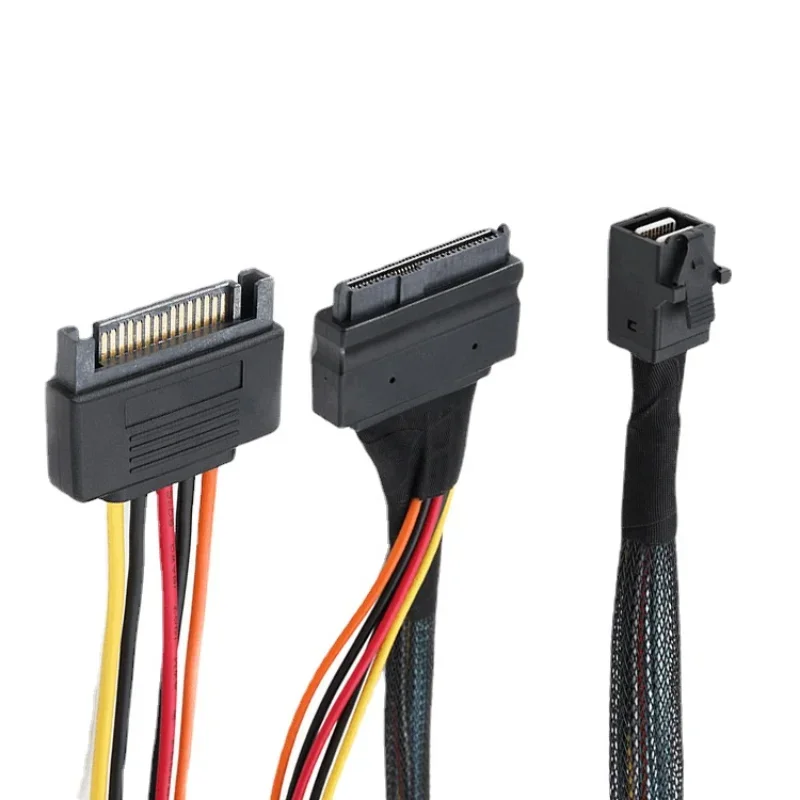 Built-in 12g Mini Sas hd para U.2 36p Sff8643 para Sas U.2 Cabo Sff9639 0.5m 1m com 15pin Sata Fonte de Alimentação Adequado para U.2 Ssd - Imagem 3