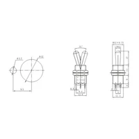 Large Long Handle Mini Toggle Switch 3 Position DPDT Latching Momentary Switch 12MM ON-OFF-ON DPDT MTS-203 6A 125VAC 6