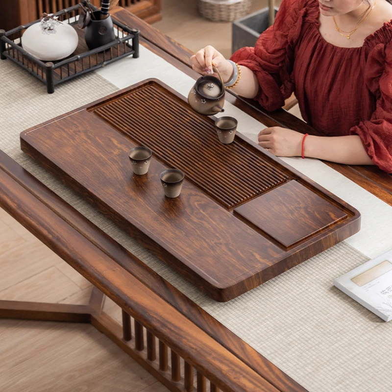 Tea tray household solid wood kungfu table new Chinese office tea set tea tray