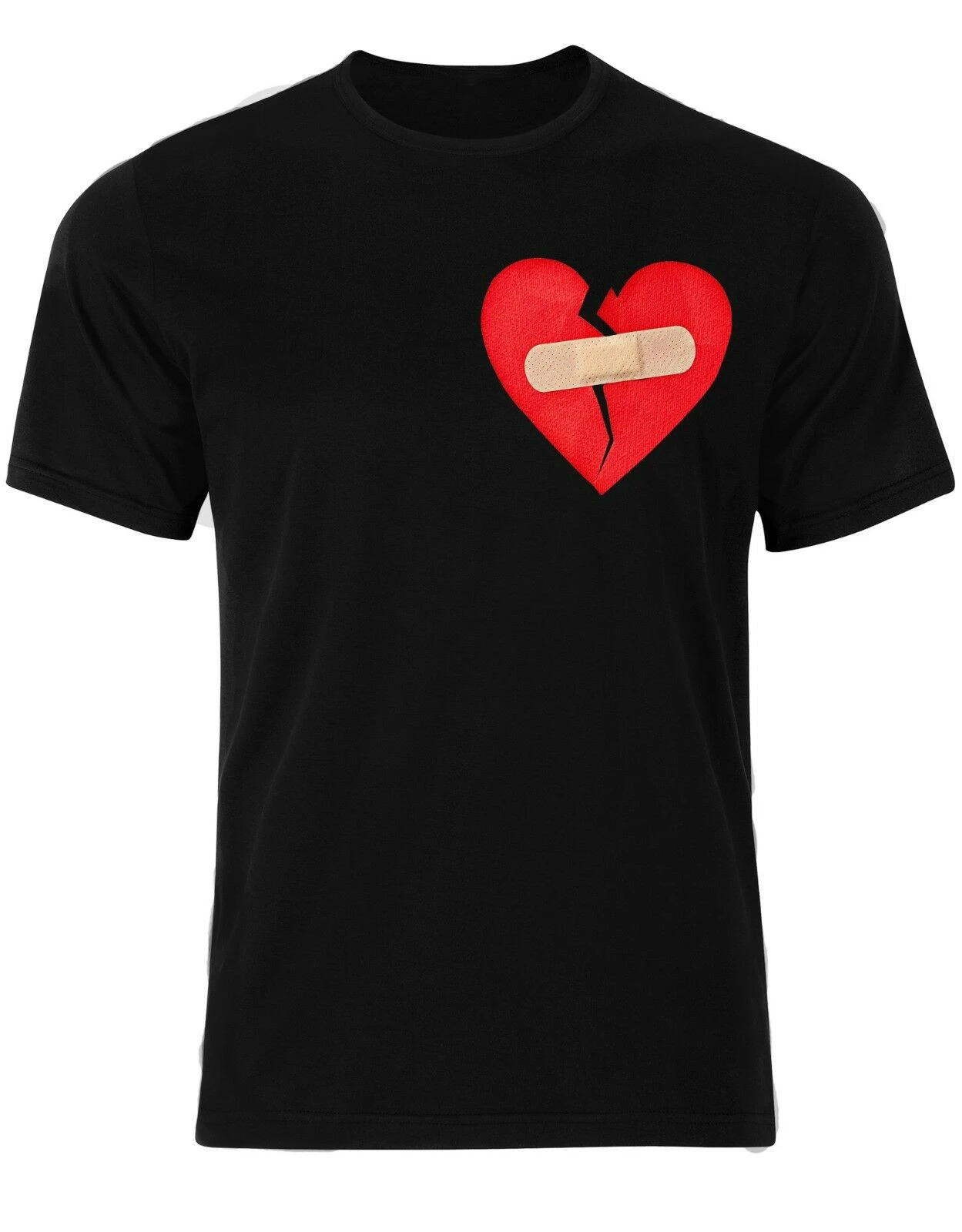 

Broken Heart Band-aid Funny Love Single Life T Shirt New 100% Cotton Short Sleeve O-Neck T-shirt Casual Mens Top