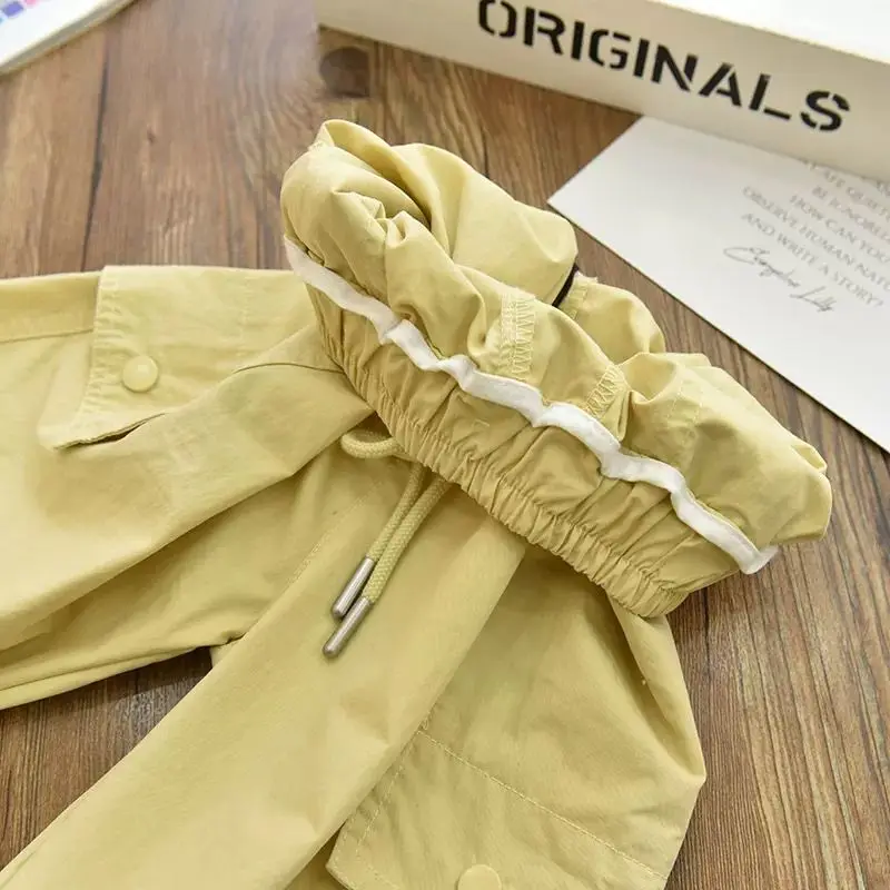 AutumKids Cargo Jogger Pantsn Clothes Fashionable Kids Cargo Joggers Elastic Ankle Pants Casual Trousers Light Breathable Summer Trendy Outfit 4