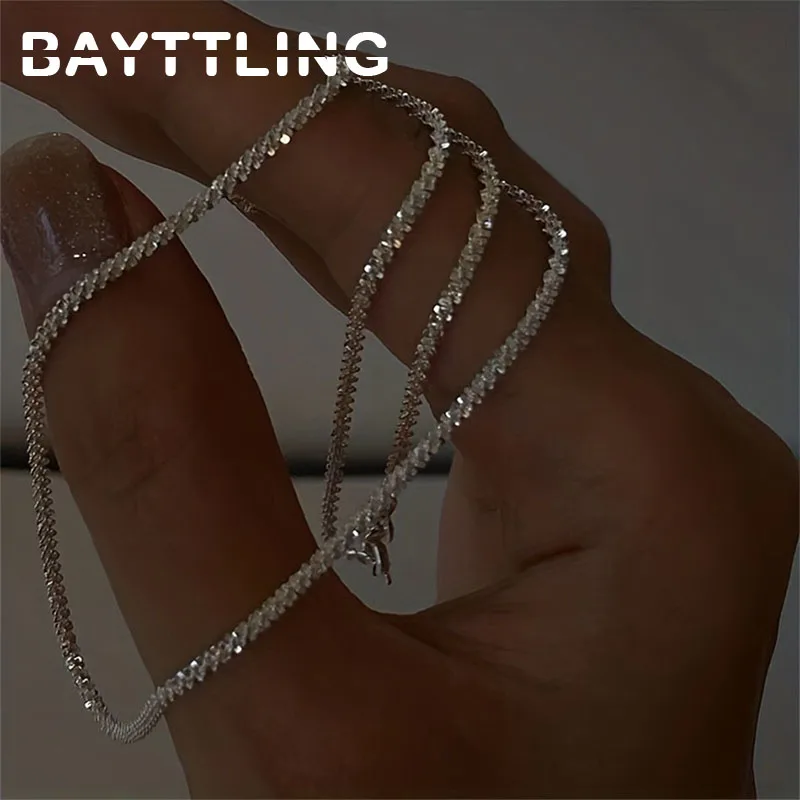 925 Sterling Silver Necklace 40-75cm Women Couple Wife Anniversary Gift Jewelry Accessories