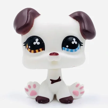 LPS CAT 3CM MINI Custom-made Baby Puppy for Littlest pet shop Bobble head Toy Great Dane #577 Dog White Body Clover Eyes LPSCB 1