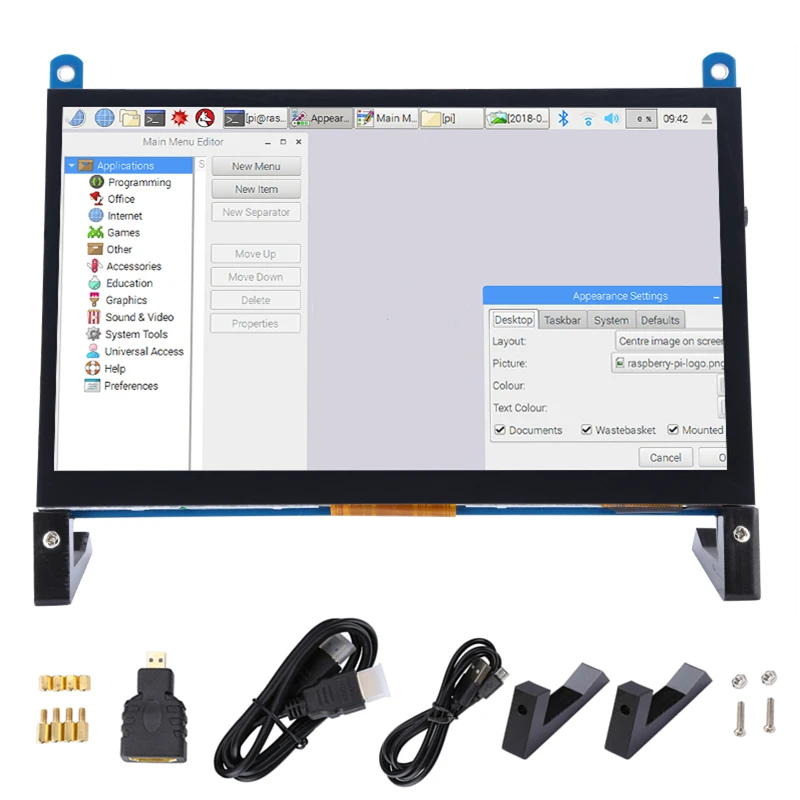 Ips Tft Lcd Monitor Touch Screen 1024x600 Rgb Pixels Usb Hdmi-compatível para Raspberry pi 4b 3b Mais Aida64 Novo 7 - Imagem 4
