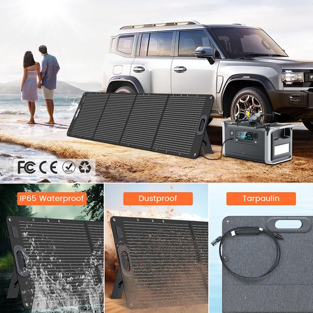 ETFE 200W Foldable Solar Panels Cell 20.5V Portable Solar Charging Panel Complete Kit for Outdoor Tourism Camping Power Station 4