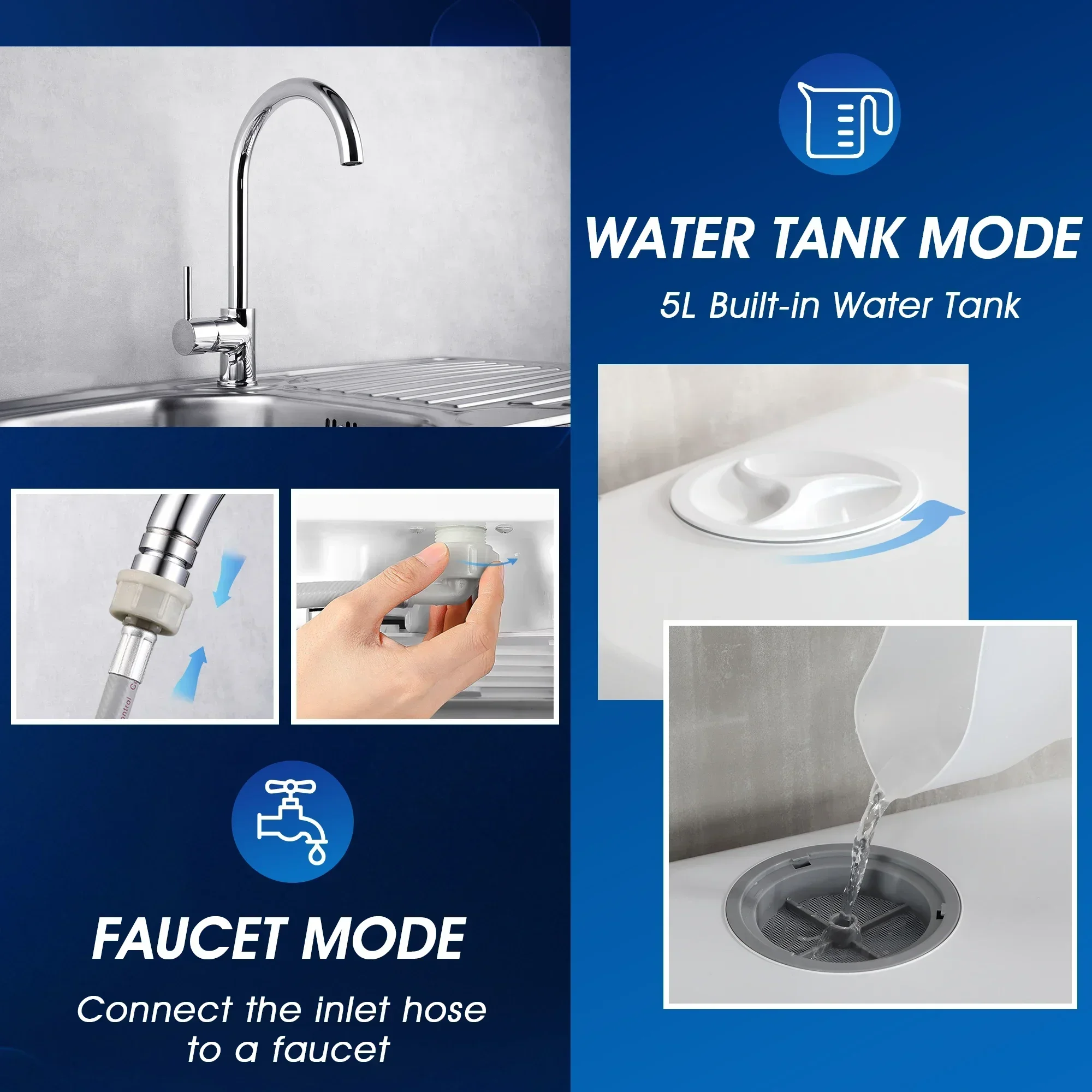 Countertop Dishwasher AIRMSEN Mini Countertop Dishwasher Household Multifunctional Professional Smart Portable