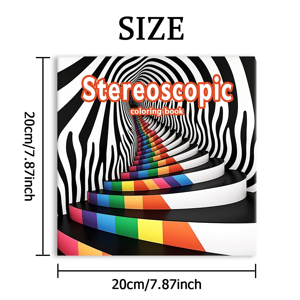 STEREOSCOPIC Patterns Coloring Book for Adults Cute Drawing Book Perfect Gift for Party and Birthday 2