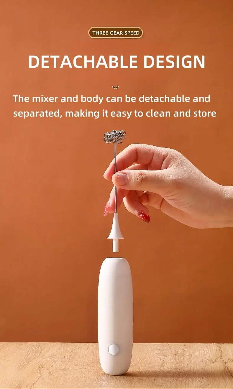 Description Picture 3 of itemManual Egg Beaters Handheld Mini Cappuccino Coffee Frothers Multifunction Egg Milk Chocolate Mixer Portable Kitchen Whisk Tools