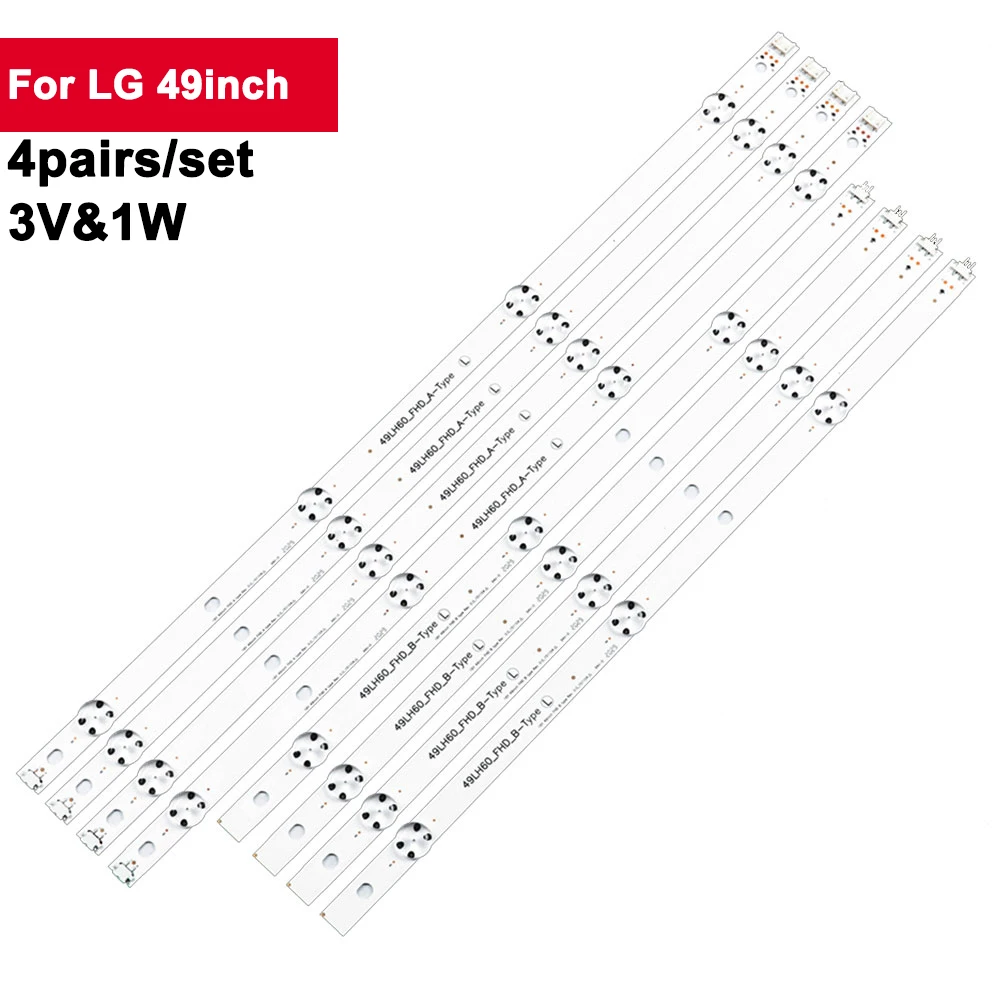 

4Pairs/set 49inch LED Backlight TV Strip for LG CSP 4LED+3LED LG 49LH604V,JVC LT-50C550 HC490DUN-AB,HC490DUN,LT-50C550 49LW540S
