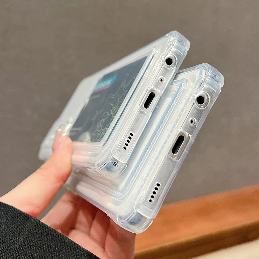 Shockproof Clear Back Card Holder Phone Case