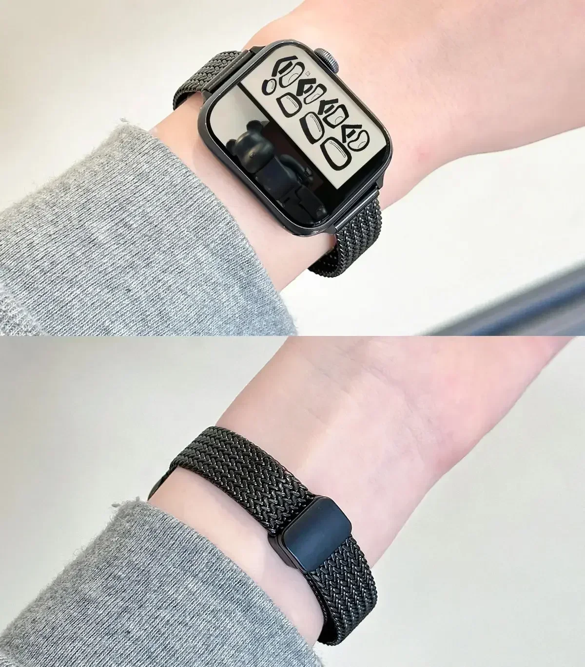 Elegant Slim Steel Bracelet Strap for Apple Watch - Women's Magnetic Loop Band