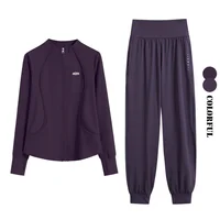 DRUR M-4XL – survêtement deux pièces pour femmes, coupe ample, ensembles de course, vestes d'entraînement à manches longues et pantalons de survêtement avec poche, Streetwear 3