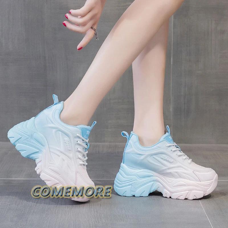 Women's Mix Color Chunky Sneakers 2023 Autumn Breathable Mesh