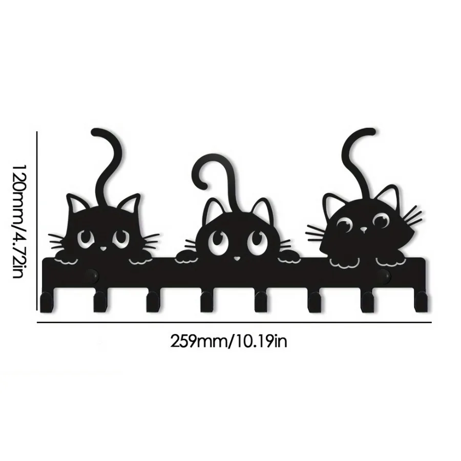 Wall Hanging Hook Multifunctional Iron Cute Cat Key Rack Festive Atmosphere Coat Hanger