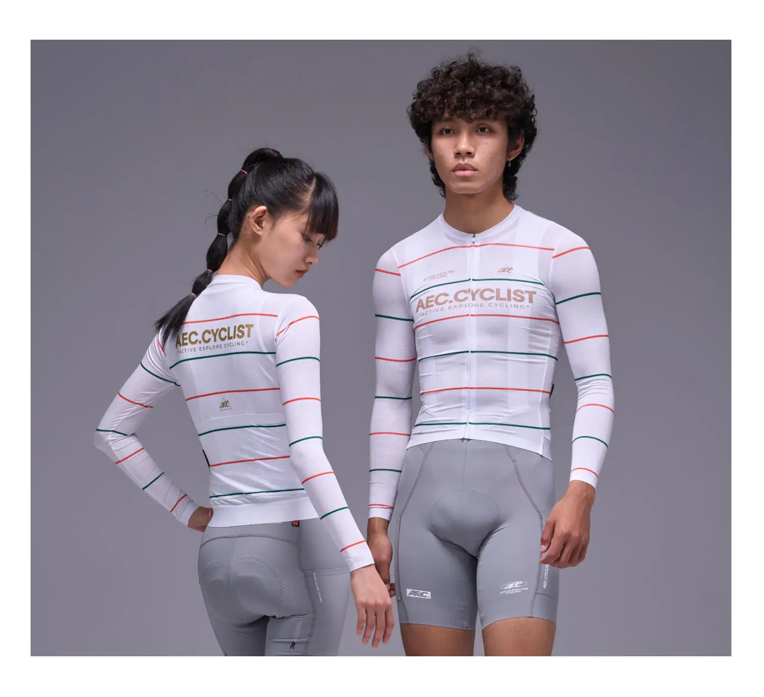 AEC.CYCLIST Gestreiftes Design Langarm-Radtrikot für Damen und Herren Neues Frühlings-Slim-Fit MTB-Bekleidung Hochelastisches Rennrad-Oberteil – Detail 5