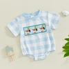Infant Baby Boy Mallard Duck Clothes Summer Short Sleeve Romper Newborn Country Boy Farm Outfit 4