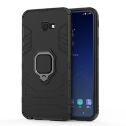 Durable Shockproof Ring Stand Phone Case with Stand for Galaxy Z-Flip4 (Black)