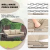 3 Person Porch Swing Patio Wicker Hanging Porch Swing Chair Outdoor Rattan Swing Bench with Cushion and Pillow for Garden, Yard 3
