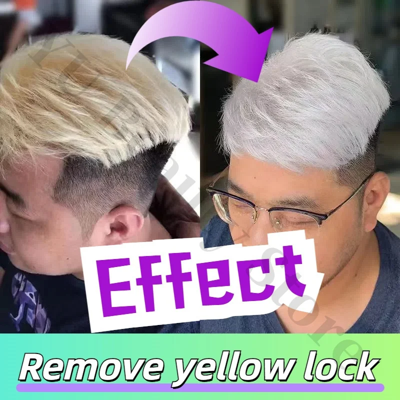 Professional Remove Yellow Shampoo Bleached Hair Anti-Yellow Lock-Color Shampoo Silver White Gray Smooth Shine Fluffy Hair Care 2