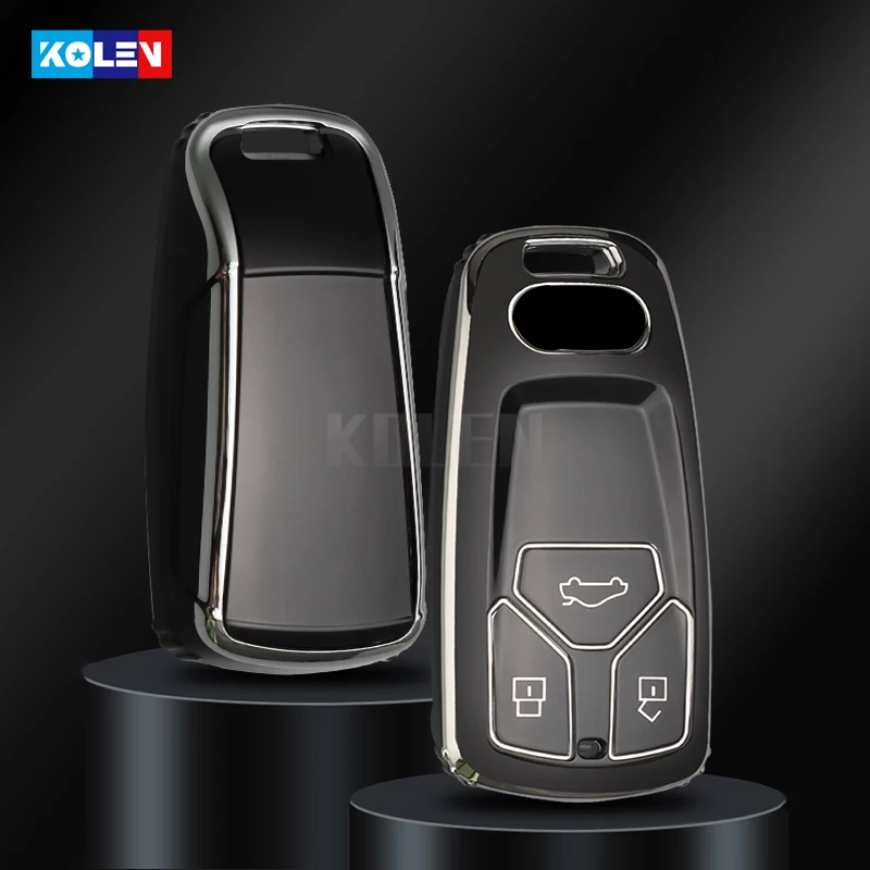 Soft TPU Car Remote Key Cover Case for Audi A4 A4L A5 Q5 Q7 TT TTS 8S B9 Auto Smart Key Shell Keychain Holder Fob