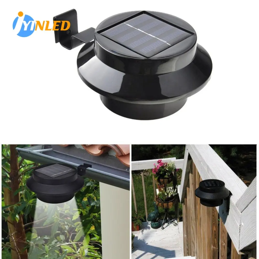 Waterdichte Buitenmuur Tuin Zonne-Energie Lamp Licht 3 Led Ip65 Lichtsensor Controle Zonne-Energie Goot Solar Outdoor