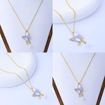 Necklace temperament, light luxury, fantasy butterfly necklace, women's niche, retro, luxury, autumn and winter, simple and vers