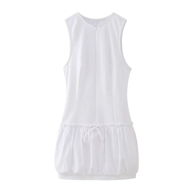 

Sleeveless Short Dress 2024 Mini Dress Slim Elegant Dress Casual Jumpsuit Balloon Hem Jumpsuit