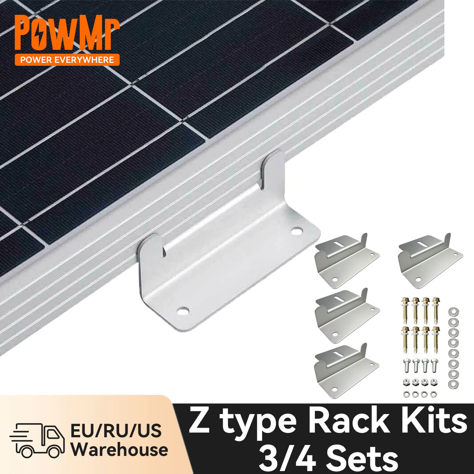 3/4 Set Di Rack Di Tipo Z Per Accessori Solari Per Pannelli Solari Kit Di Staffe In Alluminio Per Camper