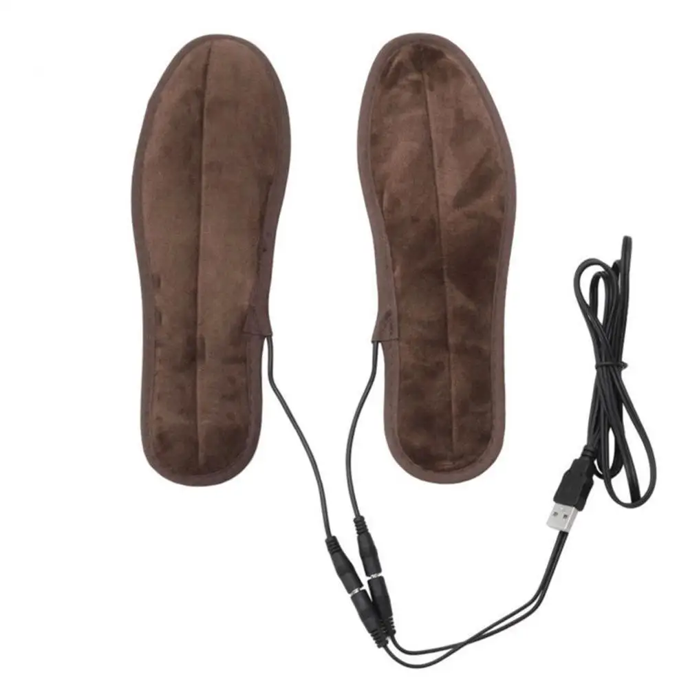 USB 충전 전기 가열 깔창, 모피 발 패드로 보온 유지, 난방 방법, 겨울 신발 삽입물