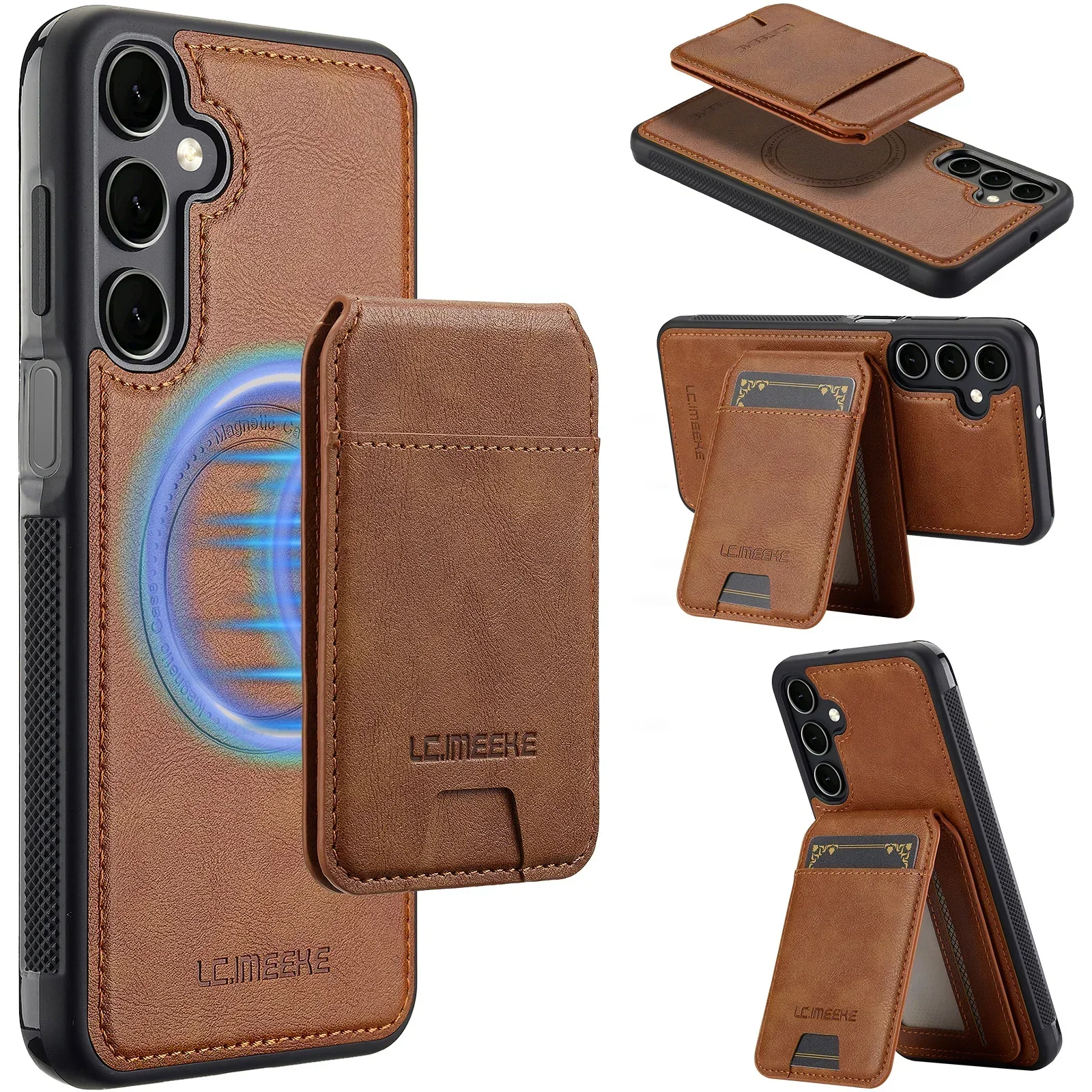 Detachable Leather Case For Samsung Galaxy S26 S25 Ultra S24 Plus S22 S21 FE A55 A35 A16 A36 A56 A15 A14 Card Wallet Phone Bag 1