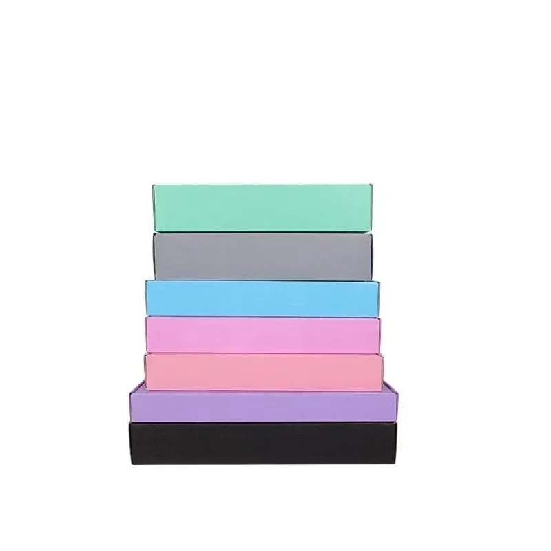 비즈니스 컬러 종이 판지 상자, 의류 및 선물용 배송 판지, 블랙, 그레이, 핑크, 로트당 5 개