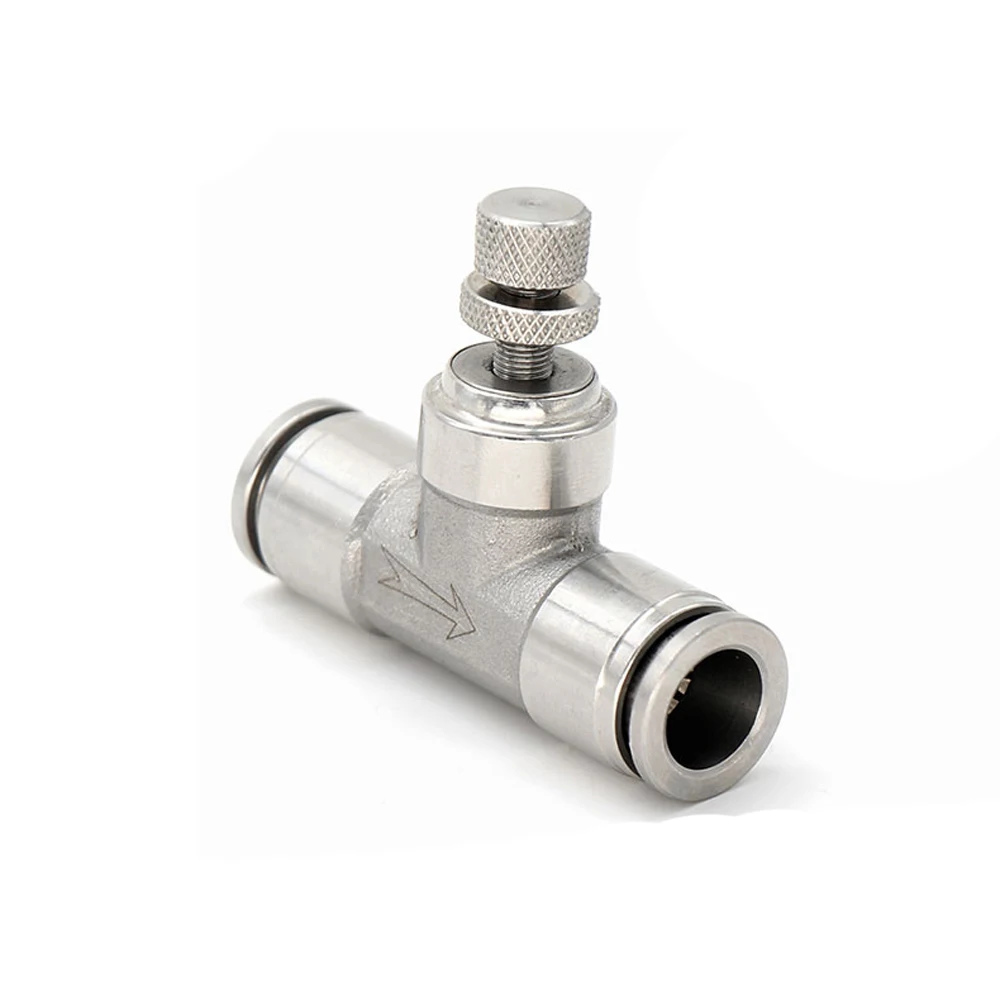 

Throttle Valve SA 4-12mm Air Flow Speed Pipe Control Valve 304 Stainless Steel Tube Air Hose Pneumatic Quick Push In Fittings