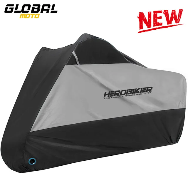 New Motorcycle Cover Outdoor Waterproof UV Sun Protector Scooter All Season Bike Motorcycle Accessories Rain Dust Proof Covers Z002 Silver