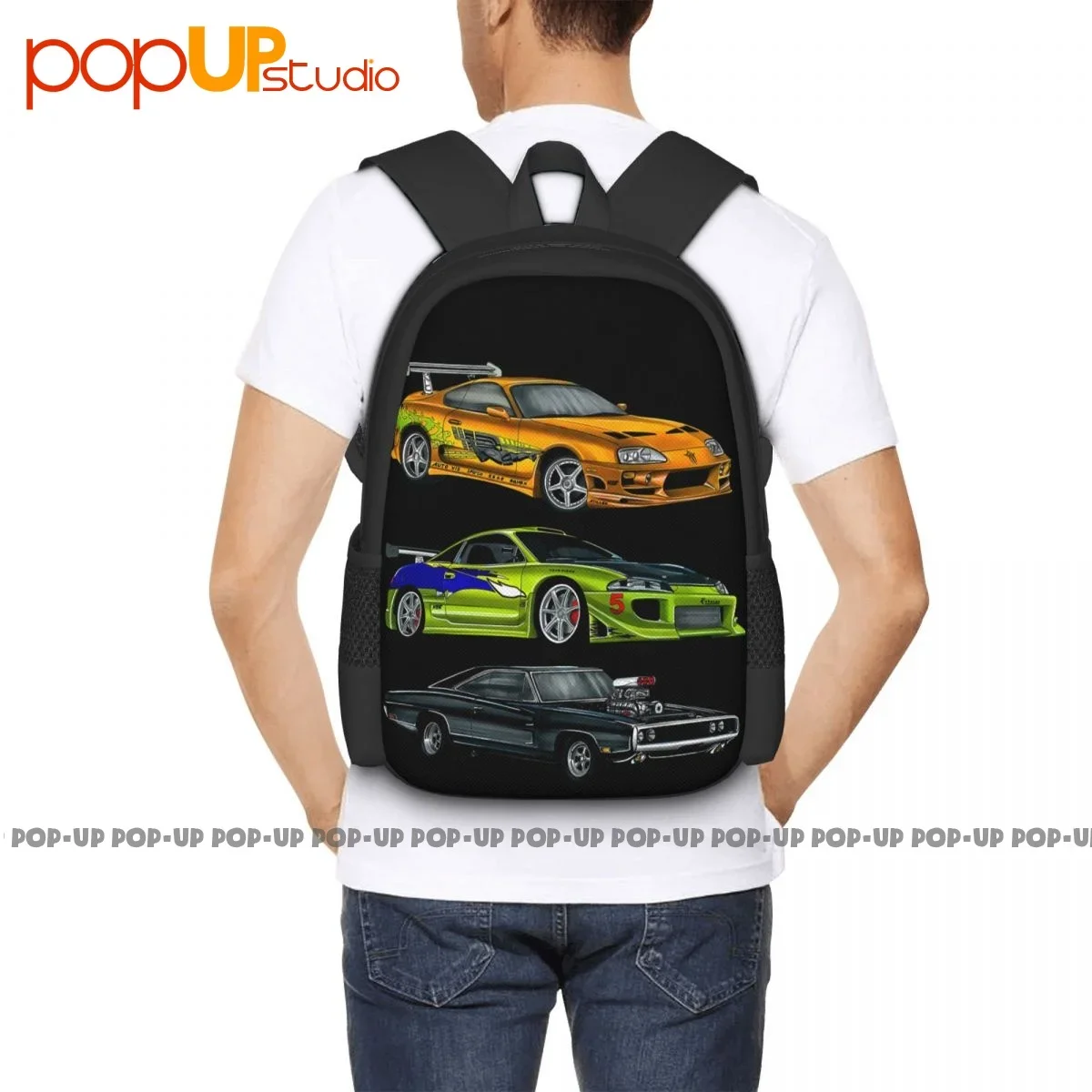 Cars From Fast And Furious Zaino Borsa sportiva per allenamento scolastico di grande capacità Corsa all'aperto - immagine 5