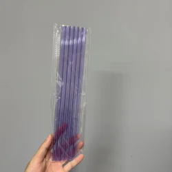 Colorful Reusable BPA - Free Hard Plastic Straws - 6 Pack with Cleaning Brush (40oz - Light purple)