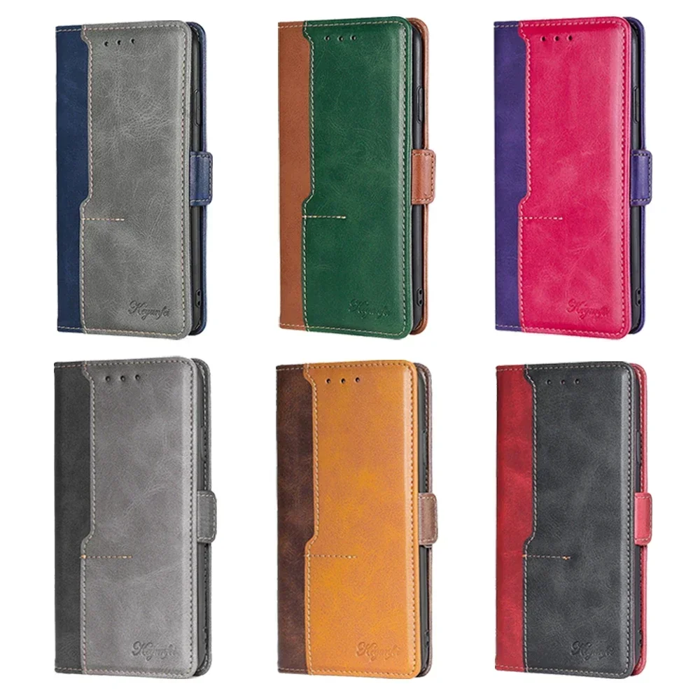 Elegant Leather Wallet Book Case with Magnetic Flip and Card Slots
