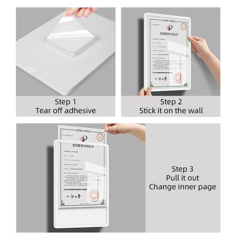 A4 21*29.7cm acrylic of Clear Wall Mount Document Photo Frames Advertising Poster Paper Holder Board 2