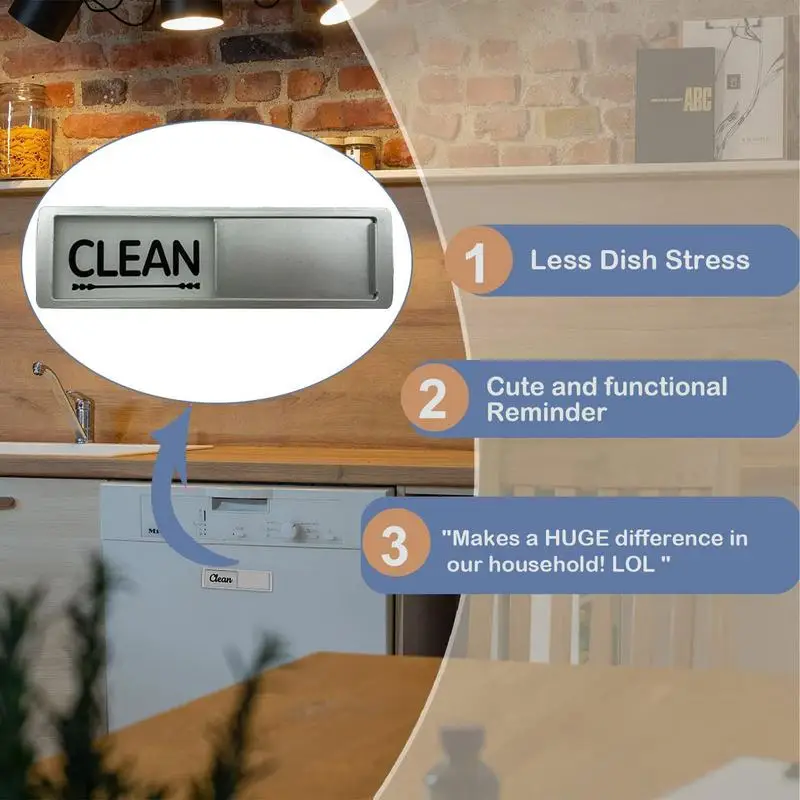 Dishwasher Magnet Clean Dirty Sign for Dishwasher Or Refrigerator Magnetic Clean Dirty Magnet Indicator Marker 1 PCs