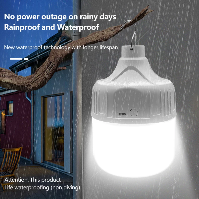 Led Bulb Portable Camping Light Bulb Emergency Lighting Outdoor Charging wireless USB