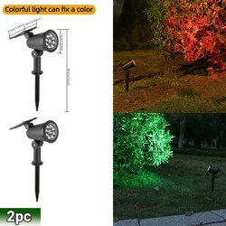 Enhanced Solar LED Spotlights - IP65 Waterproof, Outdoor RGB Landscape Lights with Adjustable Brightness - 0 - 5W (2pc RGB light)