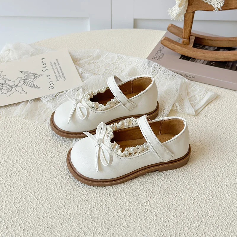 Girls Casual Leather Shoes Soft Sole Anti Slip Korean Style