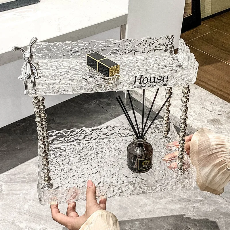 

Nordic Bathroom Rack Acrylic Makeup Rack Art Lipstick Perfume Cosmetic Skin Care Storage Rack Finishing Table Organizer Shelf