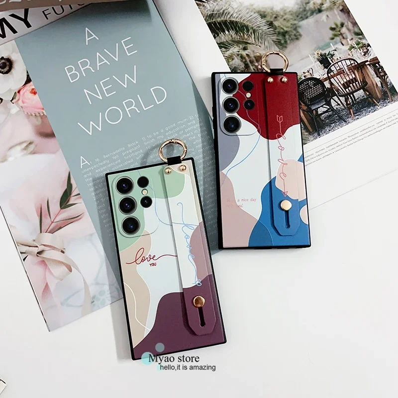 Premium Wristband Phone Cover with Kickstand Holder - Wrist Strap Case