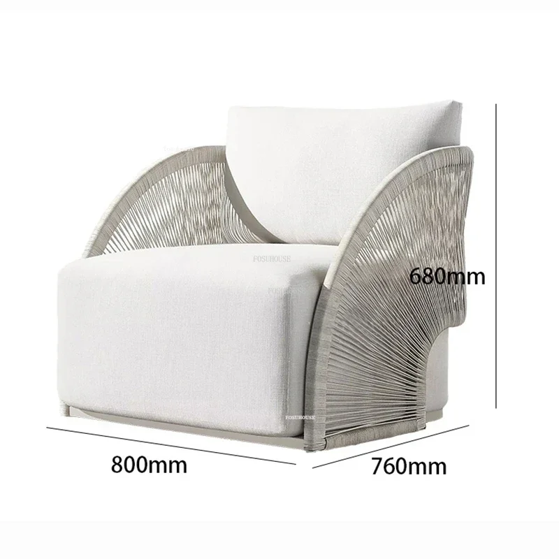 Leisure Rattan Outdoor Garden Sofas Nordic Garden Furniture Set Home Living Room Sofa Balcony Creative Hotel Outdoor Combination