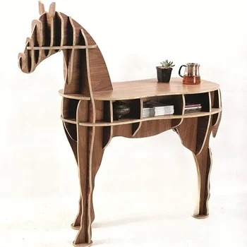 Creativo cavallo in legno scrivania del computer scaffale mobili scrivania sedia libreria libreria mobili del soggiorno