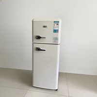 Réfrigérateur rétro à Double porte 82l, congélateur vertical, congélateur inférieur, congélateur supérieur pour la maison, l'hôtel et le bureau 3