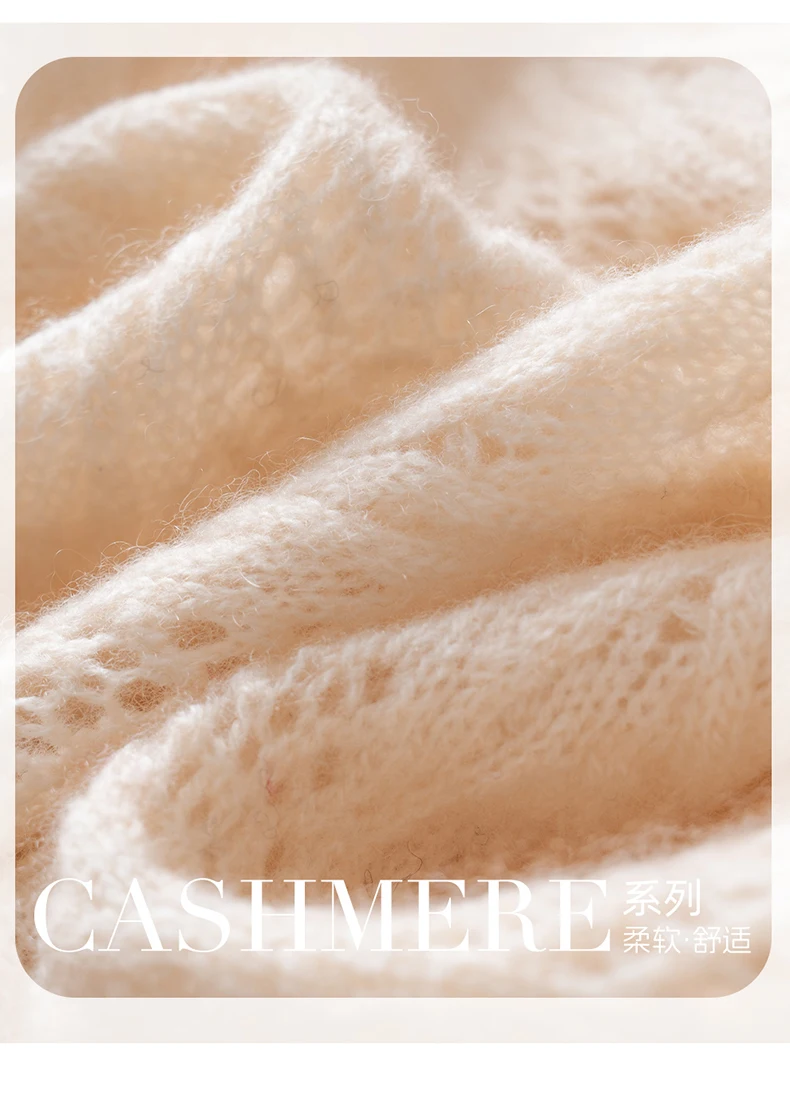 Hochwertige Damen-Strickjacke aus 100% Reinem Kaschmir, Multifunktionaler Schal mit Hohlmuster, Dünne Strickoberbekleidung, Vielseitiger Schulterüberwurf – Detail 10