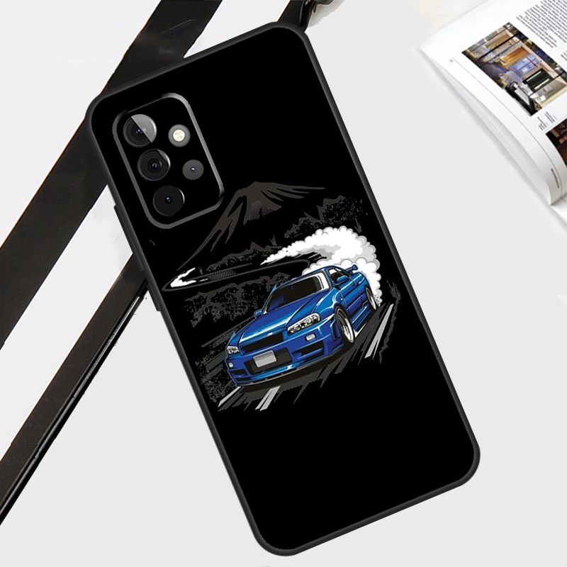 携帯電話本体 R34 Legendary JDM Skyline R34 Japanese Drift Car Phone Case for