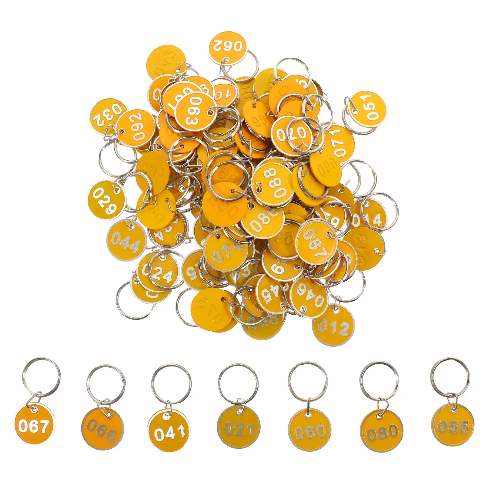 100Pcs 다목적 번호가 매겨진 ID 태그 금속 열쇠 고리 라벨 1-100 수영장 ..