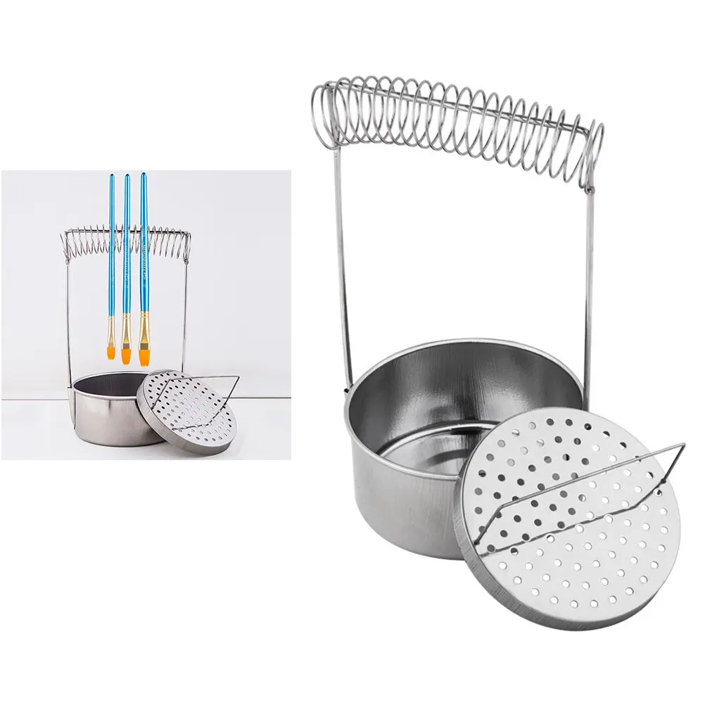 1개입 유화붓 세척 버킷 휴대용 플라스틱 세척컵 뚜껑 없이 간편 세척 브러쉬 홀더 미술용품 도구 가정용